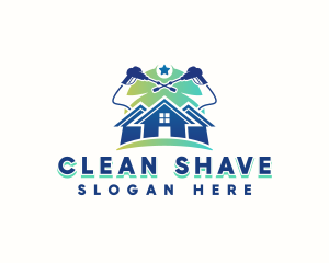 Pressure Washing House Cleaning logo design