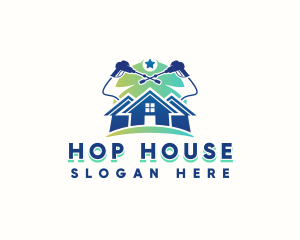 Pressure Washing House Cleaning logo design