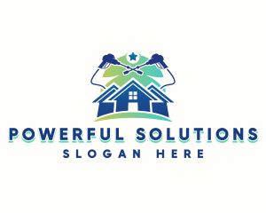 Pressure Washing House Cleaning logo design