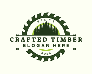 Woodwork Saw Forest logo design