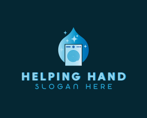 Laundry Droplet Washing Machine Logo