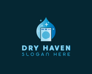 Laundry Droplet Washing Machine logo design