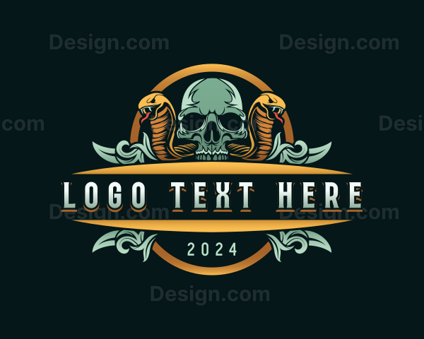 Serpent Snake Skull Logo