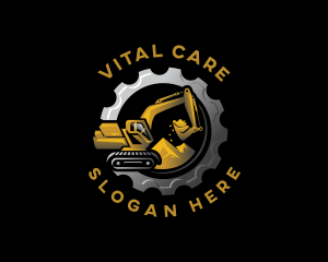 Gear Construction Excavator Logo