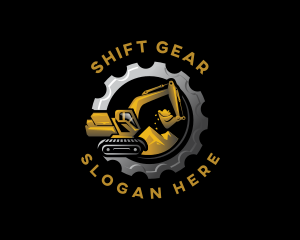 Gear Construction Excavator logo design