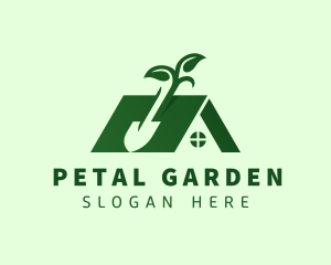 House Landscaping Shovel logo design