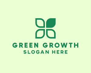 Green Eco Leaves logo design