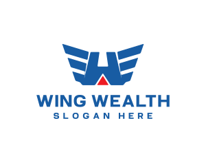 Aviation Wings Letter W logo design