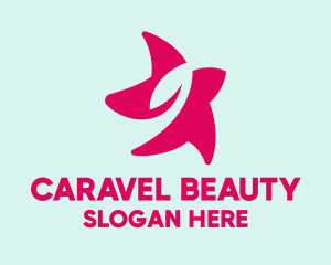 Pink Leaf Star Beauty logo design