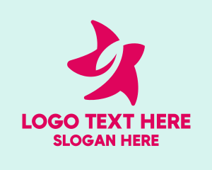 Product - Pink Leaf Star Beauty logo design