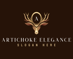 Elegant Deer Crest logo design