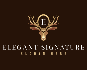 Elegant Deer Crest logo design