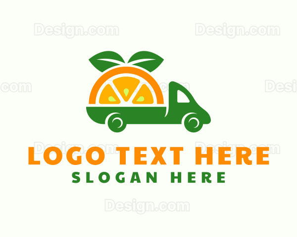 Orange Fruit Truck Logo