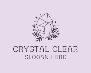 Crystal Gemstone Flower logo design