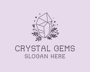 Crystal Gemstone Flower logo design