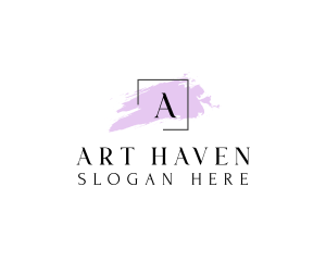 Square Watercolor Art Gallery logo design