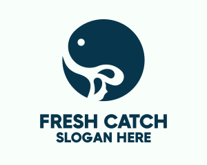 Blue Fish Circular Badge logo