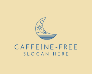 Crescent Moon Landscape logo design