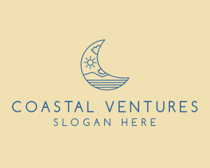 Crescent Moon Landscape logo design