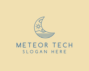 Crescent Moon Landscape logo design