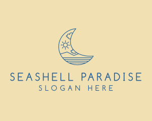 Crescent Moon Landscape logo design