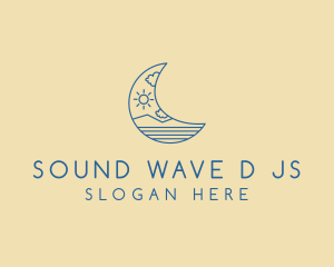 Crescent Moon Landscape logo design