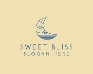 Crescent Moon Landscape logo design