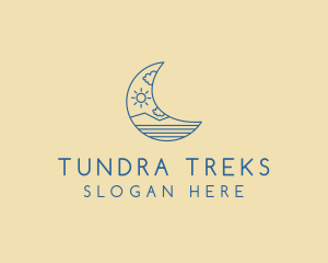 Crescent Moon Landscape logo design