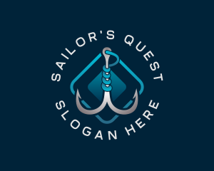 Fishing Hook Anchor logo design