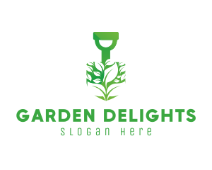 Shovel Plant Gardening logo design