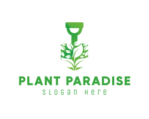 Shovel Plant Gardening logo design