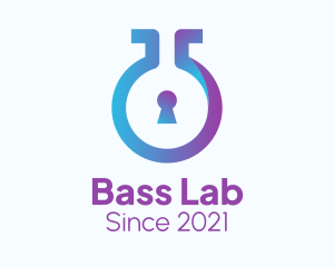 Laboratory Flask Lock  logo design