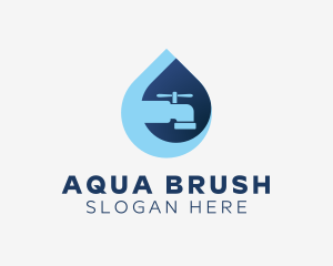 Clean Waterdrop Faucet logo design