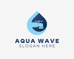 Clean Waterdrop Faucet logo design