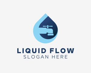 Clean Waterdrop Faucet logo design