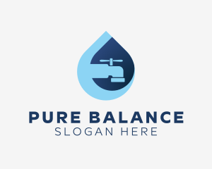 Clean Waterdrop Faucet logo design