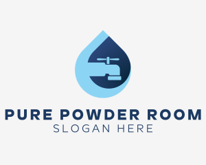 Clean Waterdrop Faucet logo design