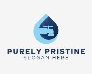 Clean Waterdrop Faucet logo design