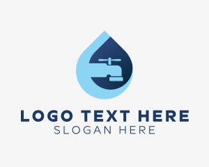 Pure - Clean Waterdrop Faucet logo design