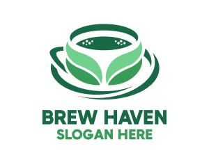 Green Organic Tea Leaves logo design