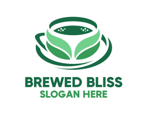 Green Organic Tea Leaves logo design