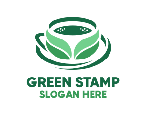 Green Organic Tea Leaves logo design