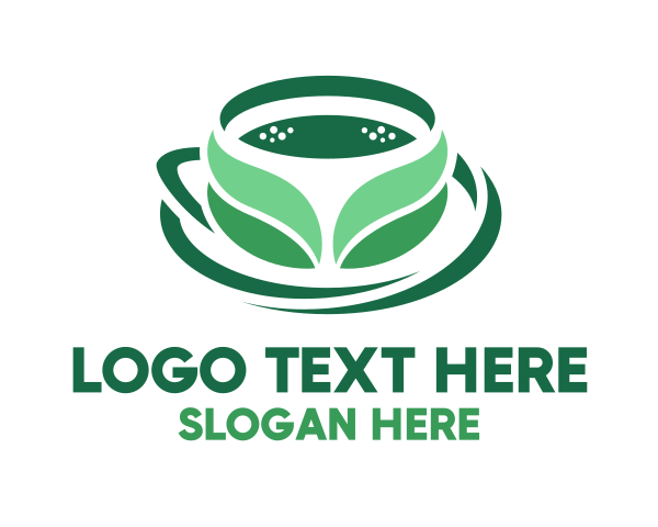 Green Organic Tea Leaves logo