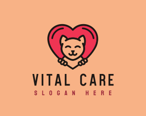 Pet Cat Heart  Logo