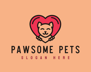 Pet Cat Heart  logo