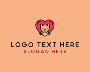 Pet Cat Heart  logo design