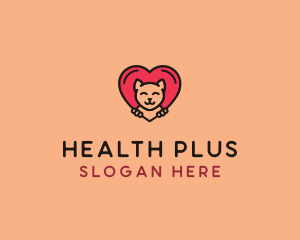 Pet Cat Heart  logo design