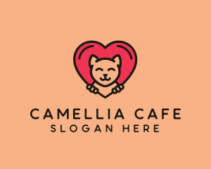 Pet Cat Heart  logo design