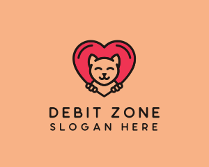 Pet Cat Heart  logo design