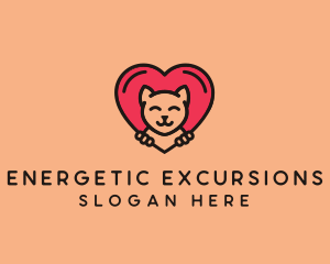 Pet Cat Heart  logo design